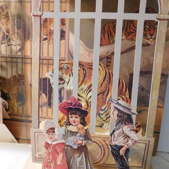A Day in the Zoo A Reproduction of an Antique Pop-Up Book Vintage - Picture 10 of 16